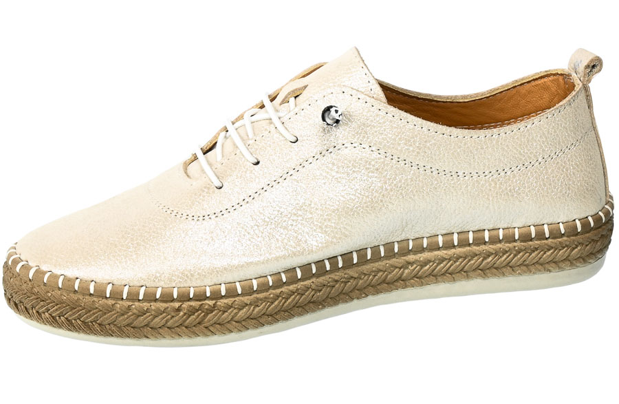 Beżowe Wygodne Skórzane Espadryle  Loretta Vitale 765 
