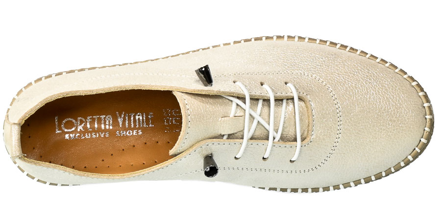 Beżowe Wygodne Skórzane Espadryle  Loretta Vitale 765 