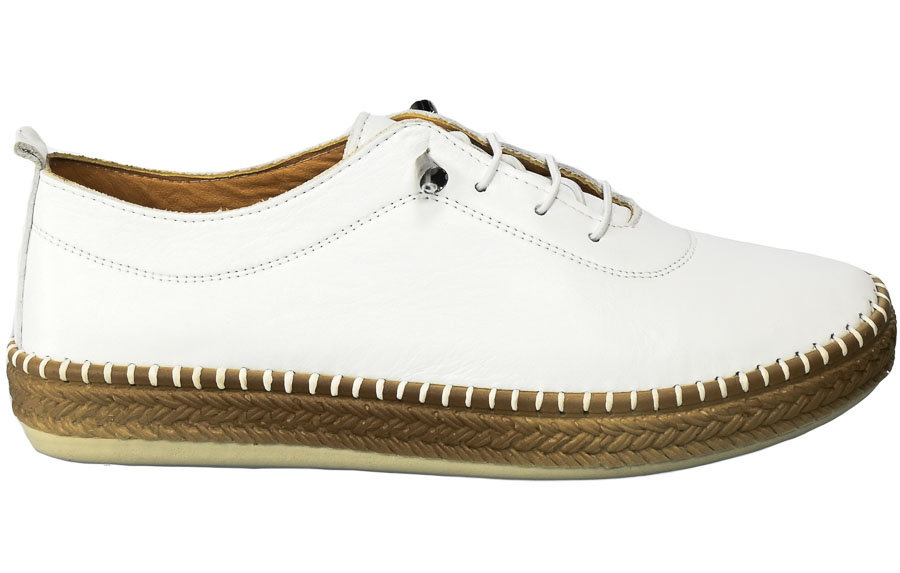 Białe Wygodne Skórzane Espadryle  Loretta Vitale 765 