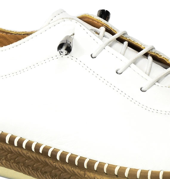 Białe Wygodne Skórzane Espadryle  Loretta Vitale 765 