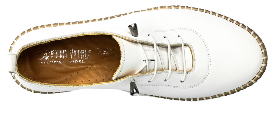 Białe Wygodne Skórzane Espadryle  Loretta Vitale 765 