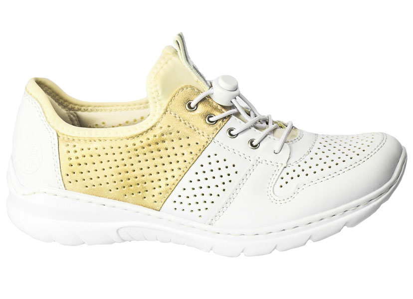 Sneakersy Letnie Rieker L3254-80 White Comb Białe 
