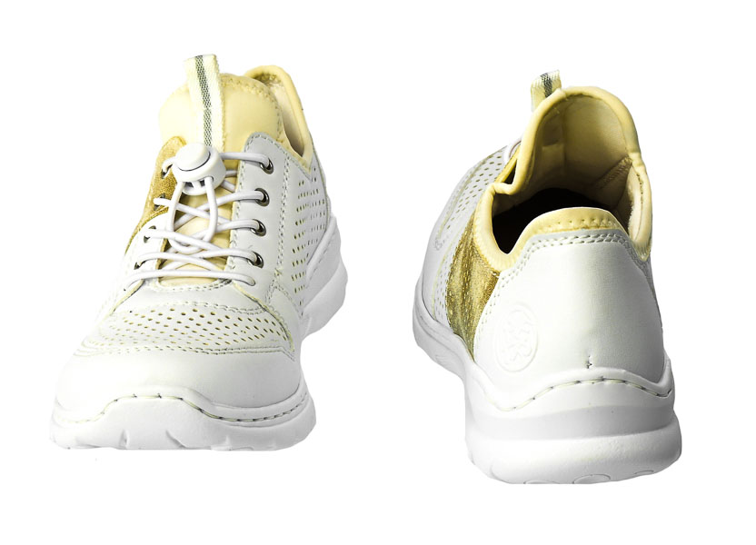 Sneakersy Letnie Rieker L3254-80 White Comb Białe 