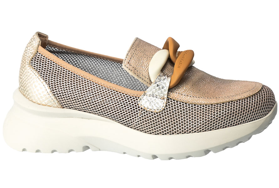 Mokasyny Letnie Hispanitas HV232613 Snake Met.V23 Turron Różowe