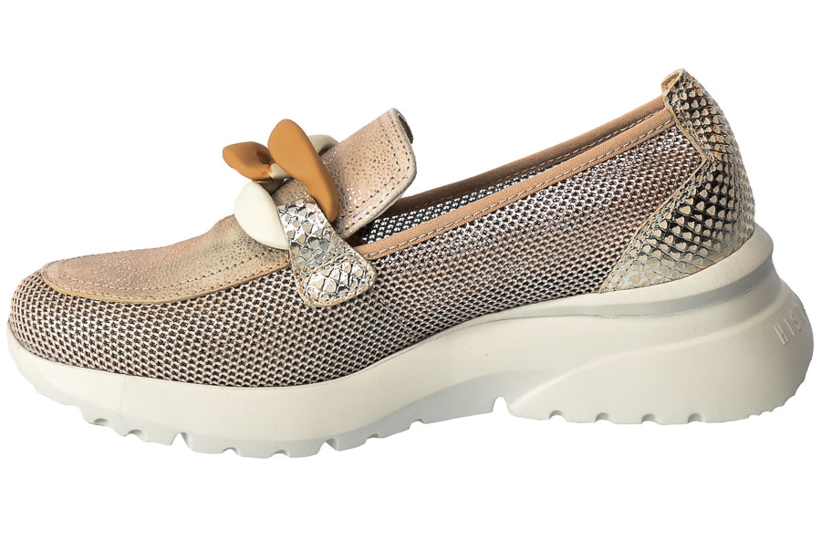 Mokasyny Letnie Hispanitas HV232613 Snake Met.V23 Turron Różowe