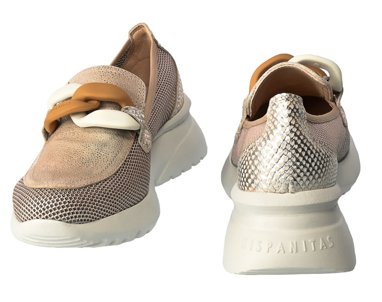 Mokasyny Letnie Hispanitas HV232613 Snake Met.V23 Turron Różowe