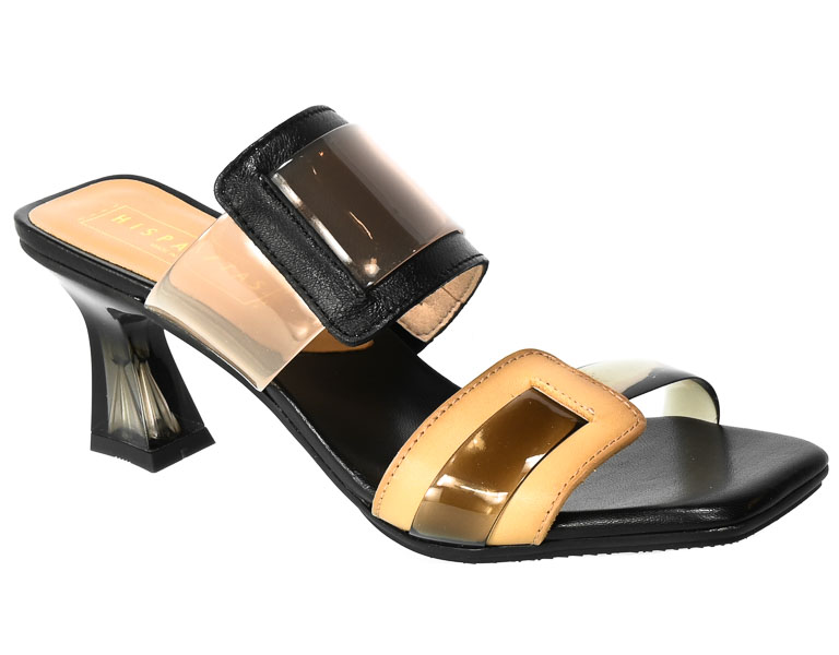 Klapki Hispanitas CHV232634 Soho V23 DBlack Skórzane Czarne 