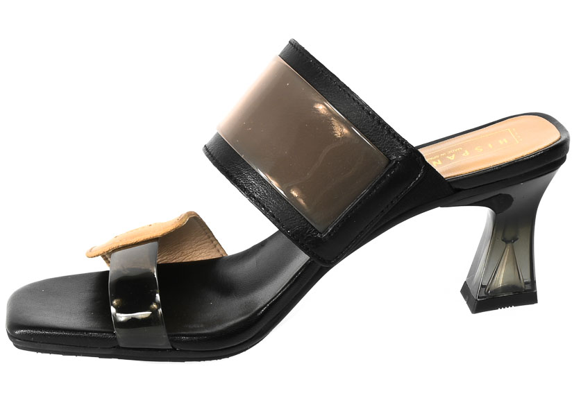 Klapki Hispanitas CHV232634 Soho V23 DBlack Skórzane Czarne 