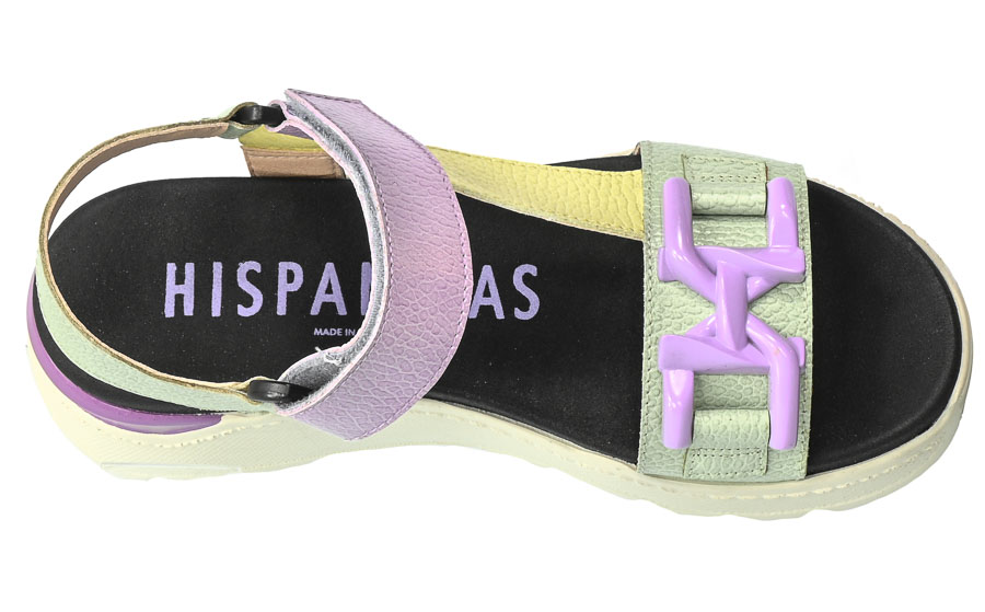 Sandały Hispanitas CHV232810 Bolero V23 Mint Lemon Skórzane Kolorowe
