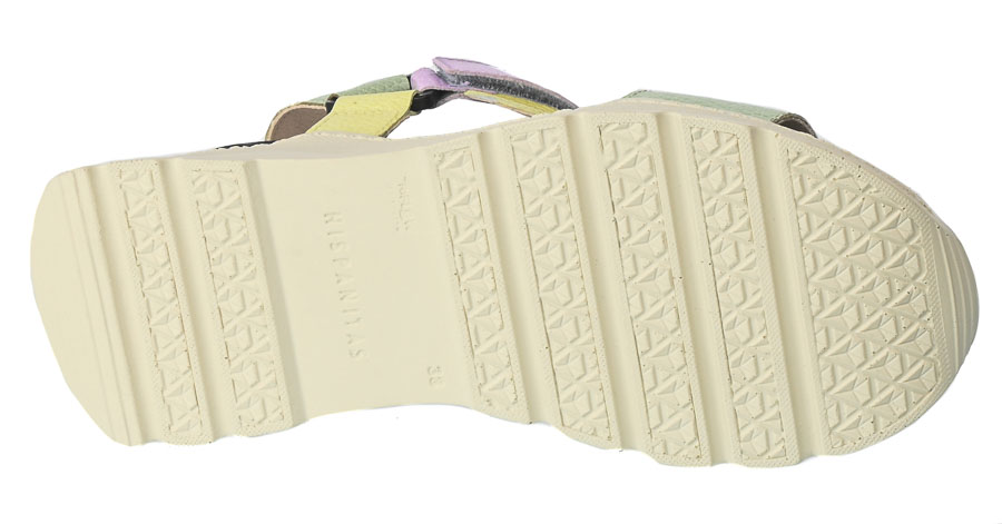 Sandały Hispanitas CHV232810 Bolero V23 Mint Lemon Skórzane Kolorowe