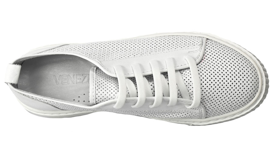 Sneakersy Damskie Venezia 1556110 Skórzane Białe