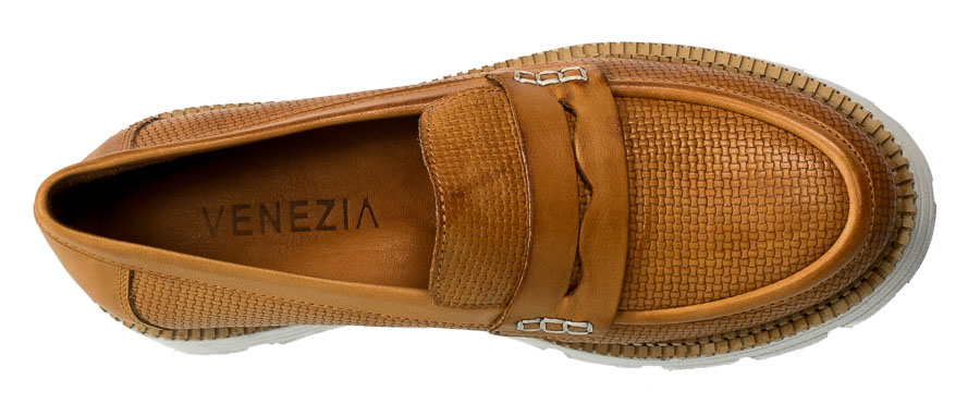 Mokasyny Damskie Venezia 3155 Skórzane Brązowe