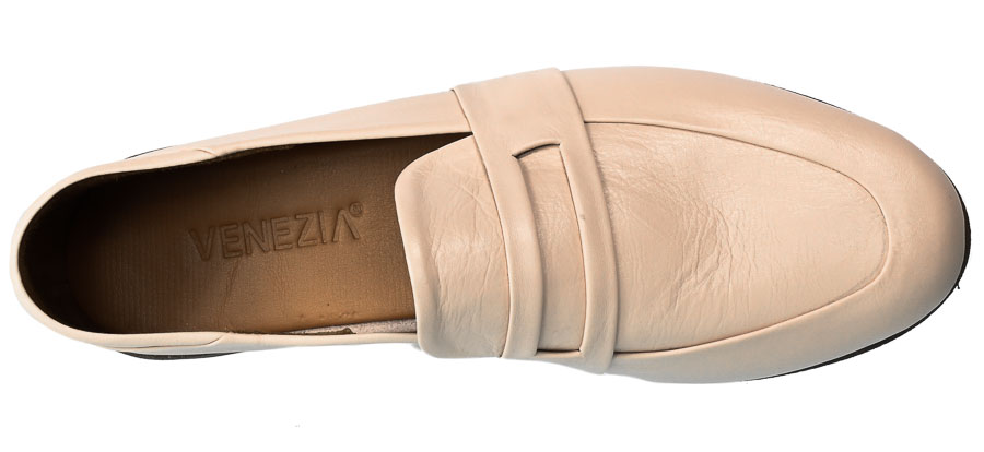Mokasyny Damskie Venezia 48710-9 Skórzane Różowe