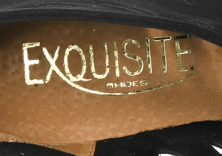 Czarne Skórzane Botki na Obcasie Exquisite 1433