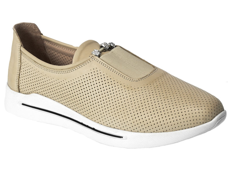 Półbuty Letnie Venezia 1345R097 Beige Beżowa Skóra