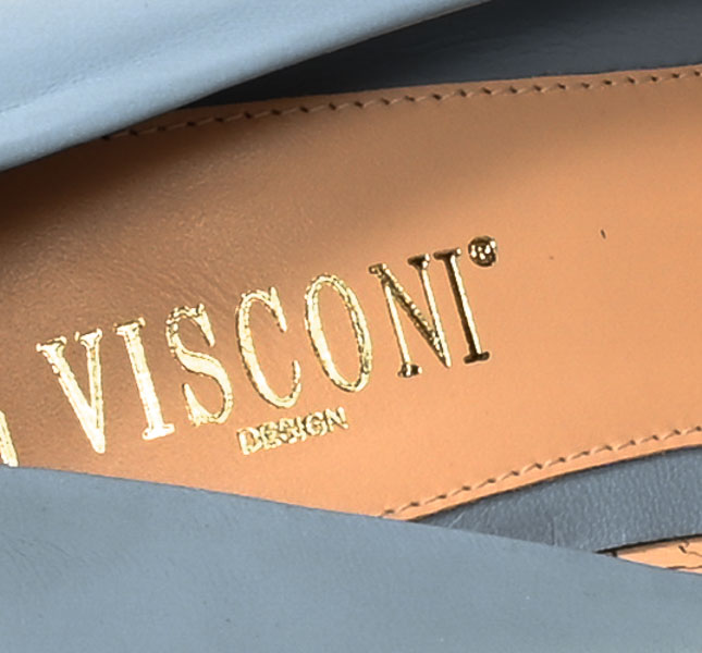 Szpilki Visconi 7633557-038 SK6944 Błękitne Skórzane