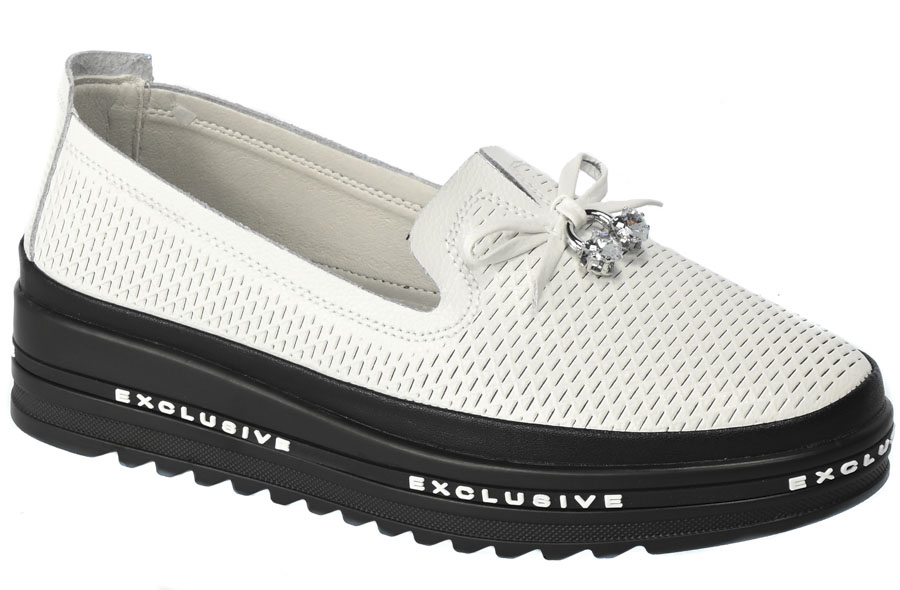 Półbuty S.Barski AL22401D White Białe