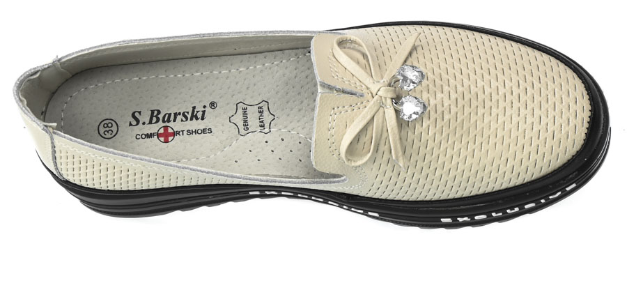 Półbuty S.Barski AL22401D Beige Beżowe