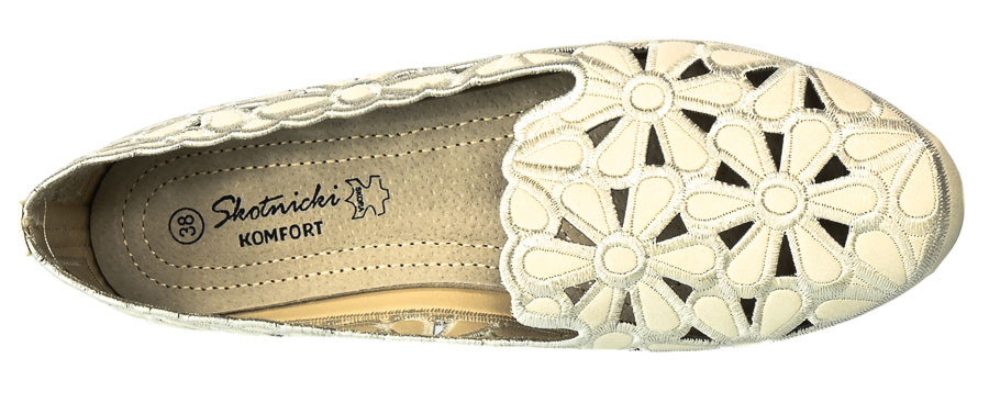 Półbuty Letnie Skotnicki P-3-0568 Beige Beżowe