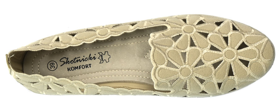 Półbuty Letnie Skotnicki P-3-0568A Beige Beżowe