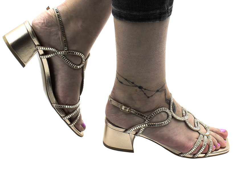 Sandały Bibi Lou 586Z00VK Cobre Cooper Złote