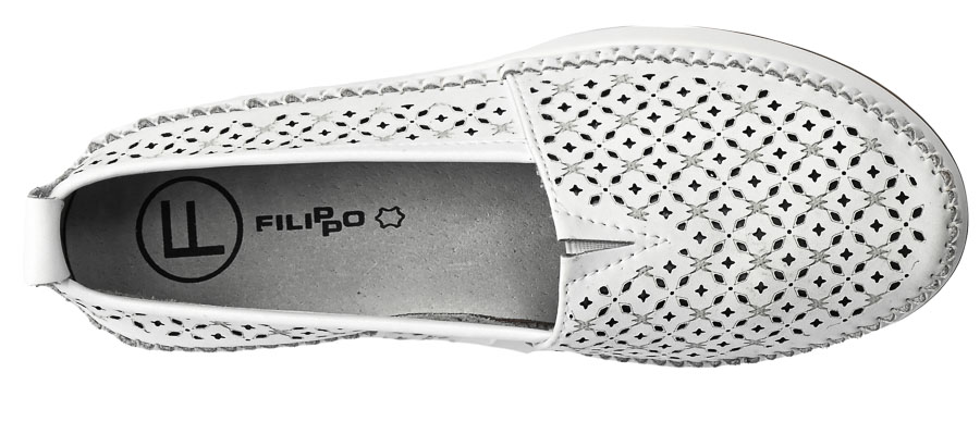 Espadryle Filippo DP4555-23 Skórzane Białe