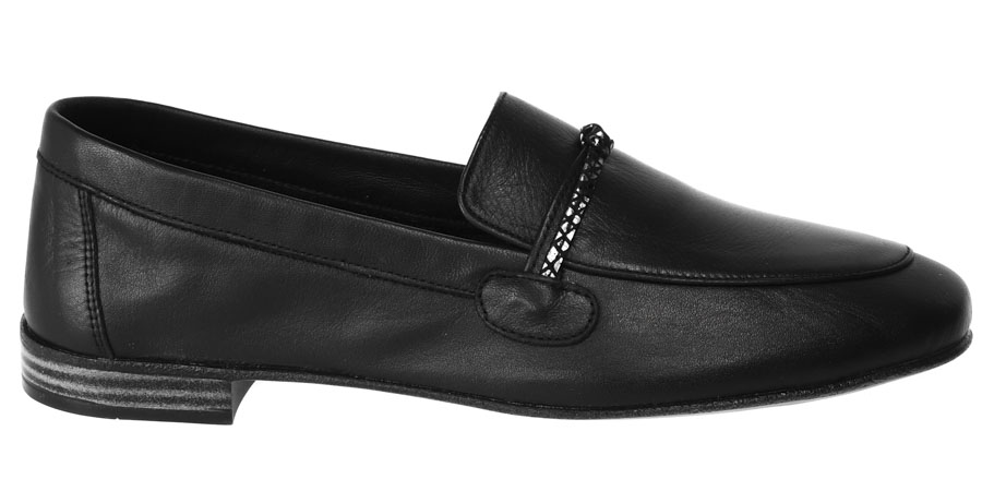 Mokasyny Venezia E251 Black Czarne Skórzane