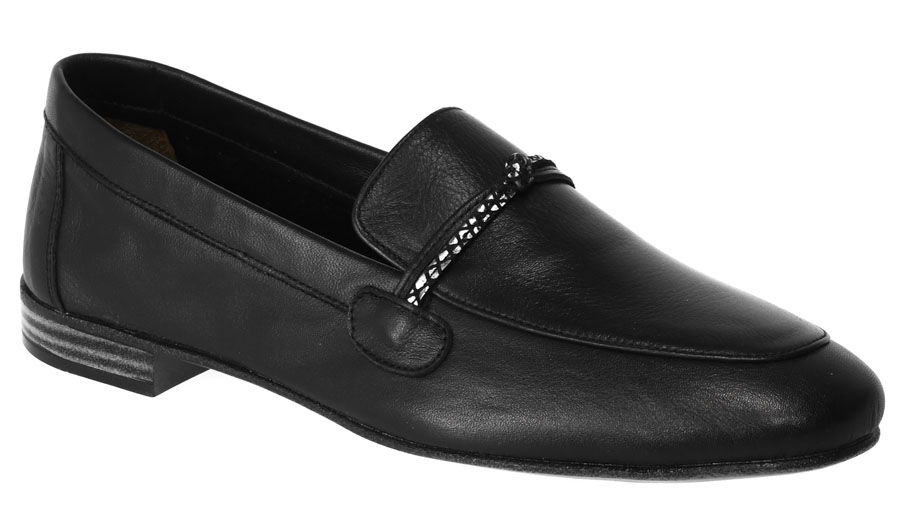 Mokasyny Venezia E251 Black Czarne Skórzane