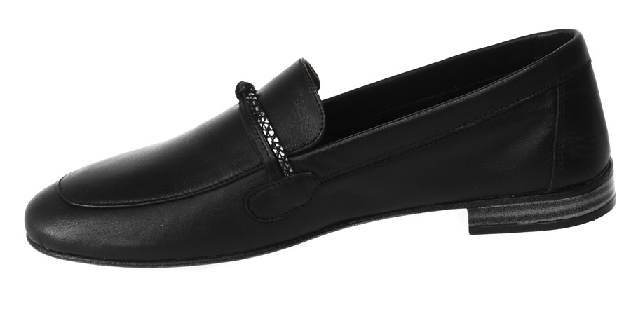 Mokasyny Venezia E251 Black Czarne Skórzane