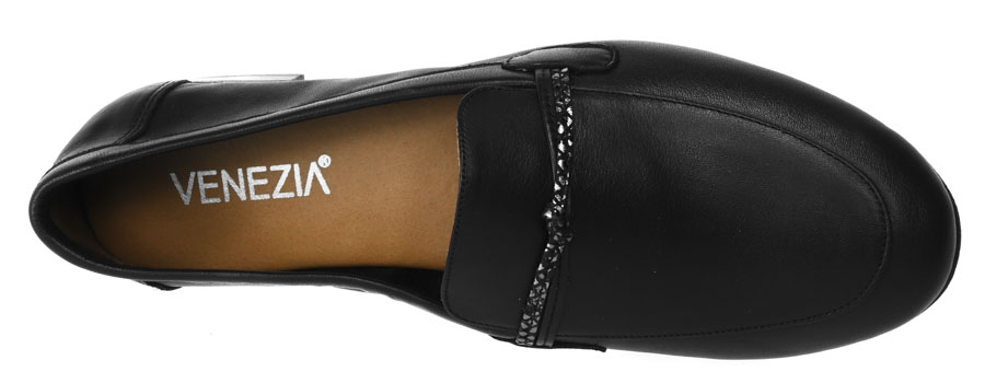 Mokasyny Venezia E251 Black Czarne Skórzane