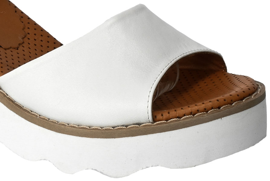 Sandały Loretta Vitale 3303 White Białe Skórzane
