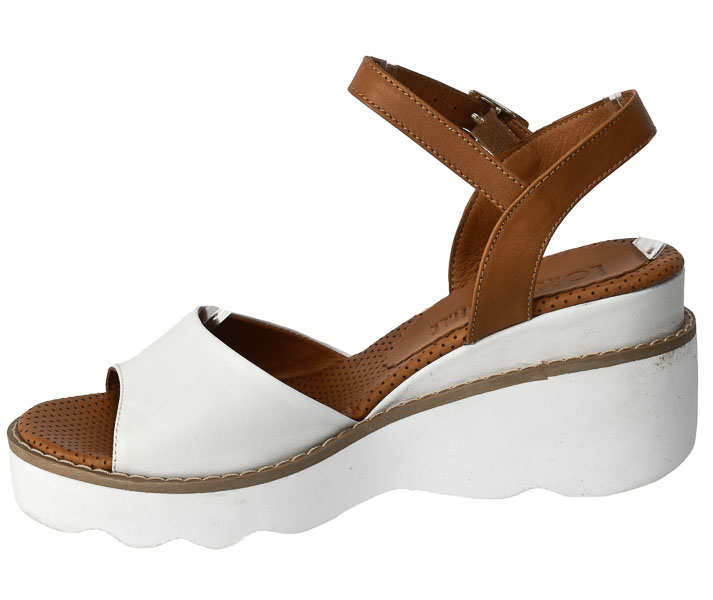 Sandały Loretta Vitale 3303 White Białe Skórzane