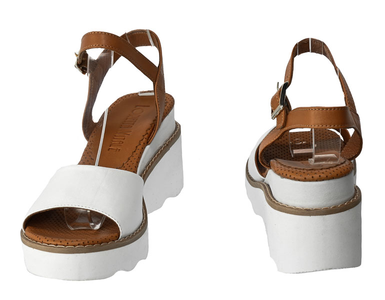 Sandały Loretta Vitale 3303 White Białe Skórzane