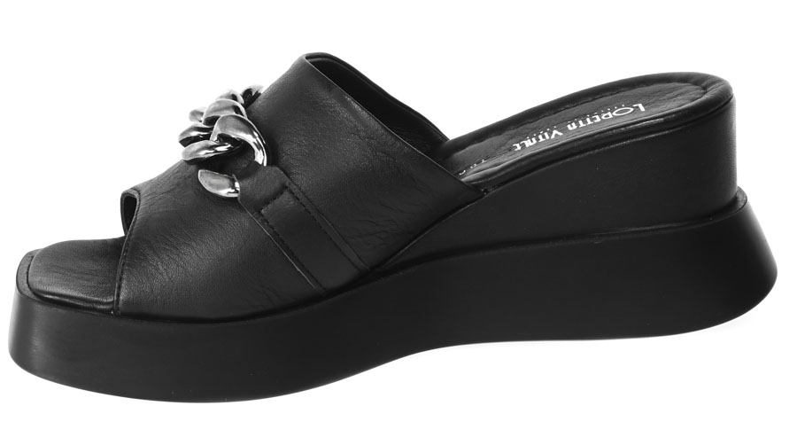 Klapki Loretta Vitale A1008-40 108 Czarne Skórzane