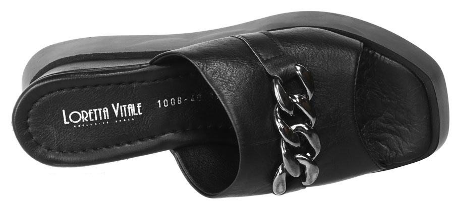 Klapki Loretta Vitale A1008-40 108 Czarne Skórzane