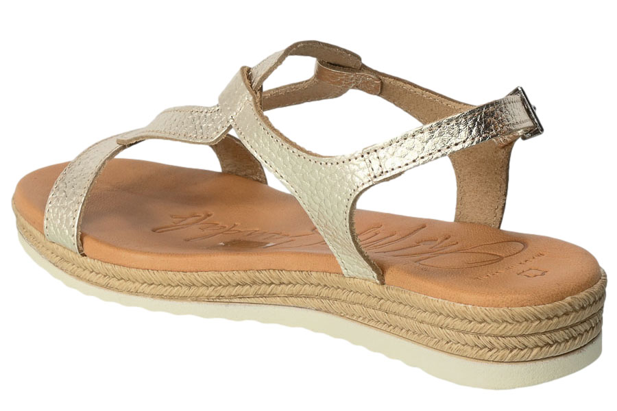 Sandały Oh My Sandals 5199 Doya Champan Złote Skórzane