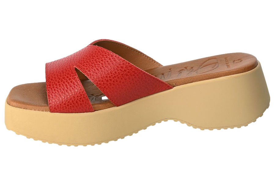 Klapki Oh My Sandals 5194 Dolux Rojo Czerowne Skórzane