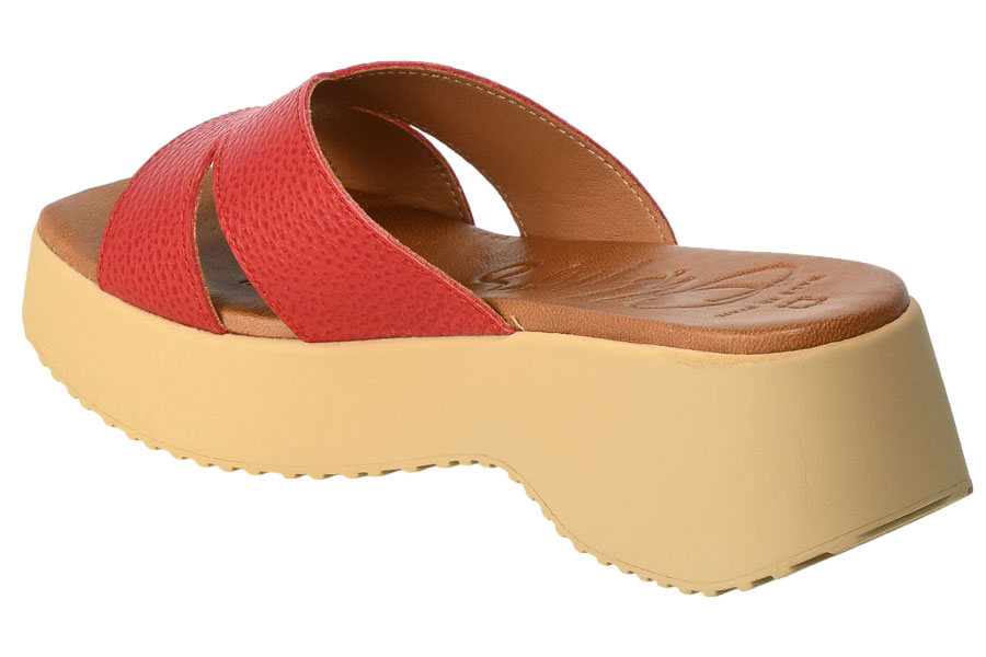 Klapki Oh My Sandals 5194 Dolux Rojo Czerowne Skórzane