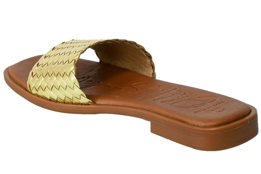 Klapki Oh My Sandals 5160 Paltino Złote Skórzane