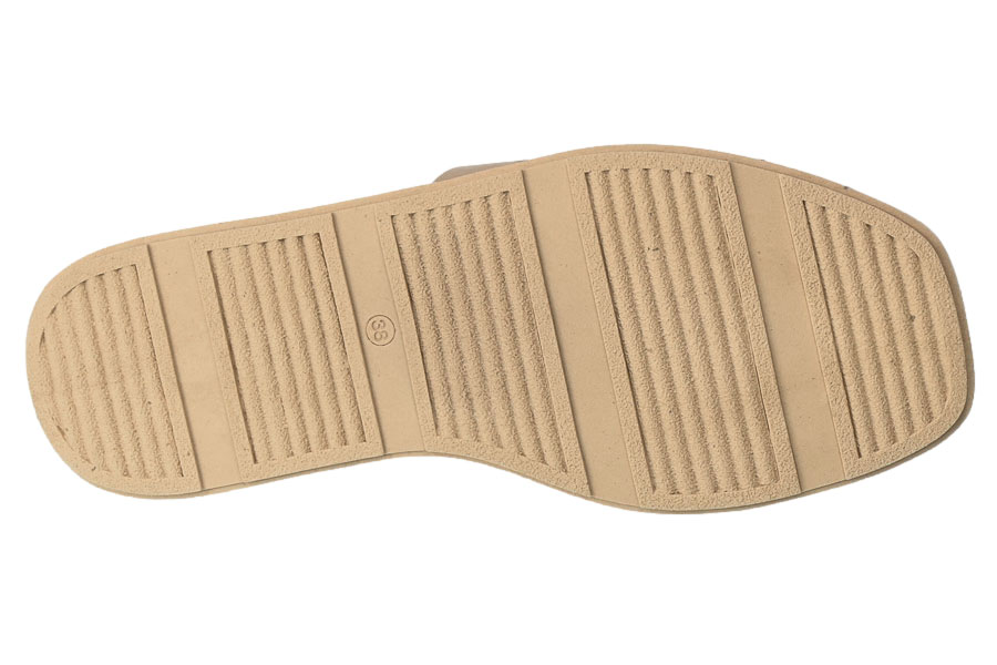 Klapki Oh My Sandals 5176 Taupe Beżowe Skórzane