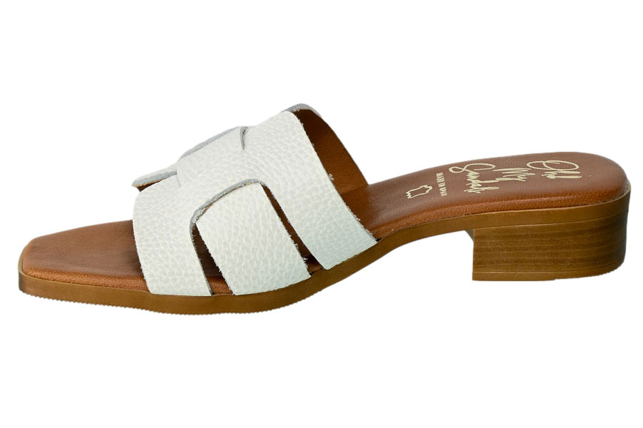 Klapki Oh My Sandals 5166 Dulux Bianco Białe Skórzane