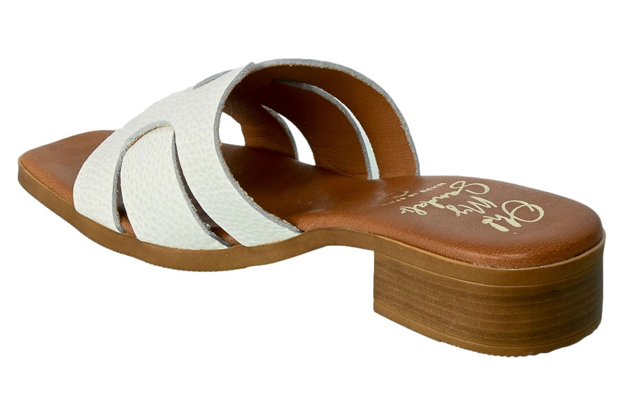 Klapki Oh My Sandals 5166 Dulux Bianco Białe Skórzane