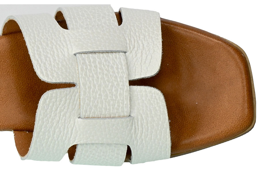 Klapki Oh My Sandals 5166 Dulux Bianco Białe Skórzane