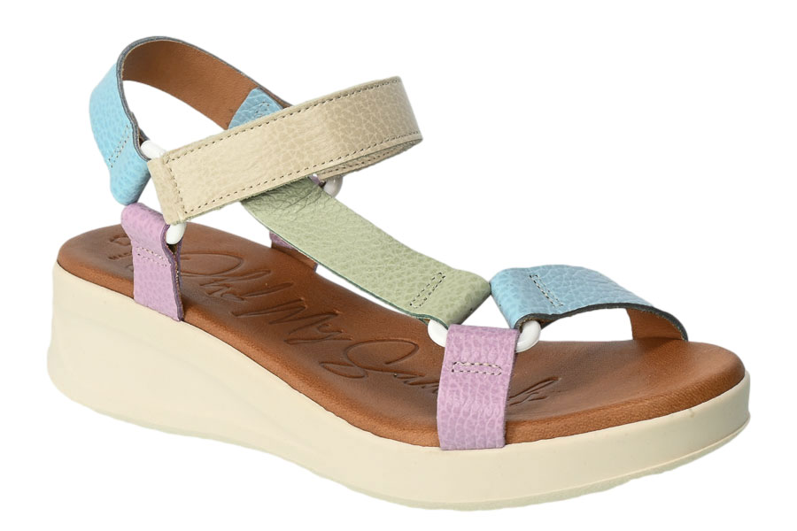 Sandały Oh My Sandals 5186 Dolux Azure Skórzane