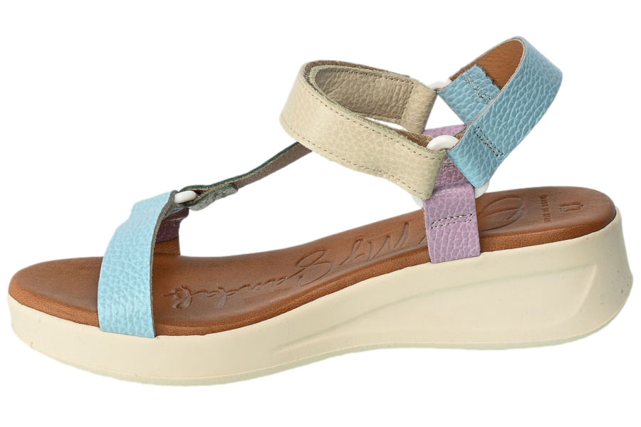 Sandały Oh My Sandals 5186 Dolux Azure Skórzane