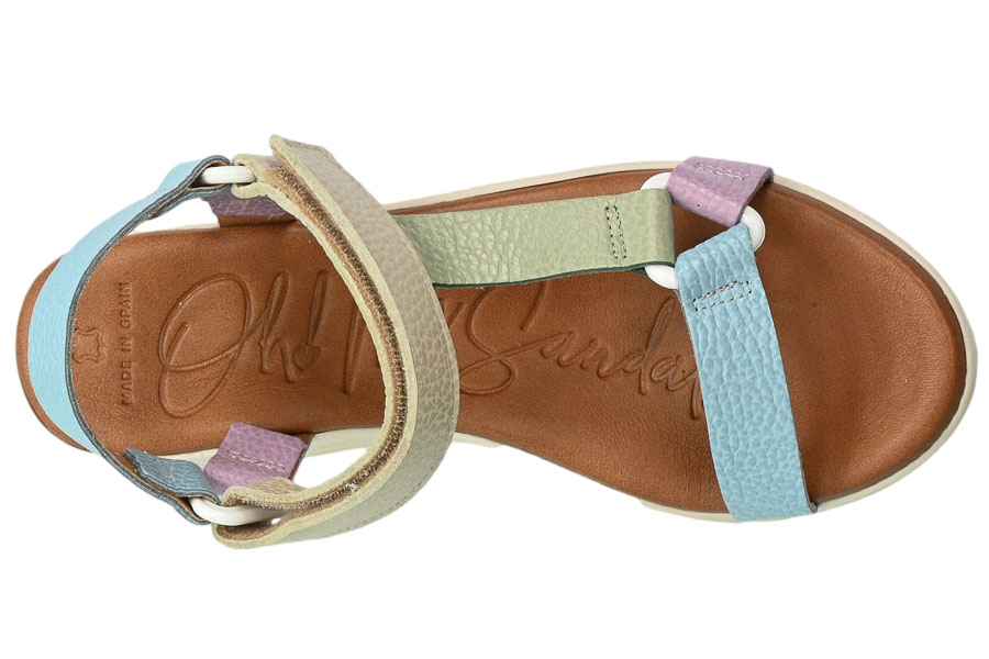 Sandały Oh My Sandals 5186 Dolux Azure Skórzane