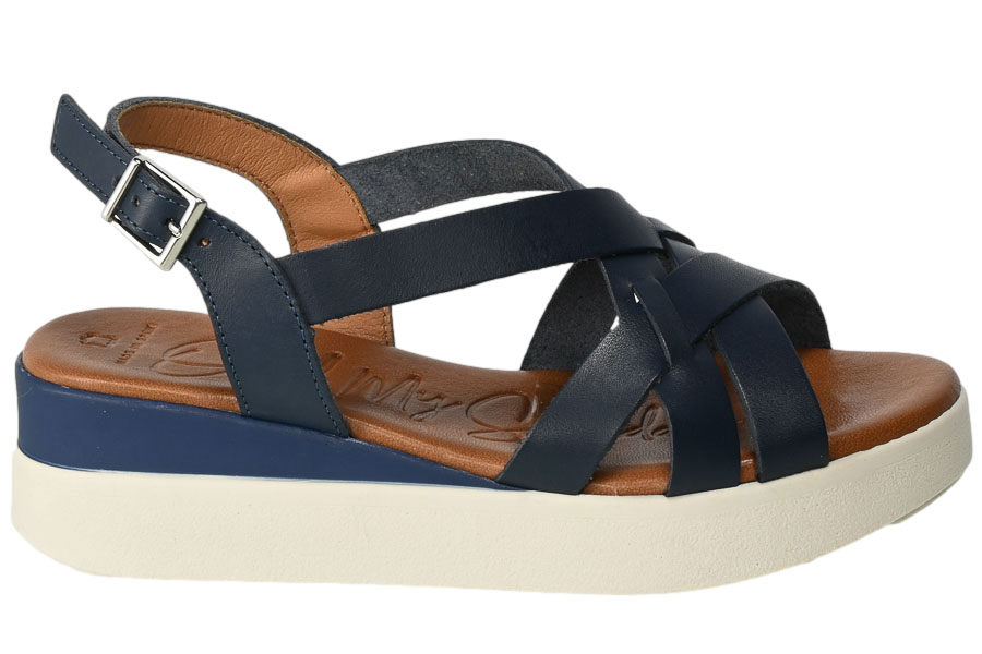 Sandały Oh My Sandals 5188 Marino Granatowe Skórzane