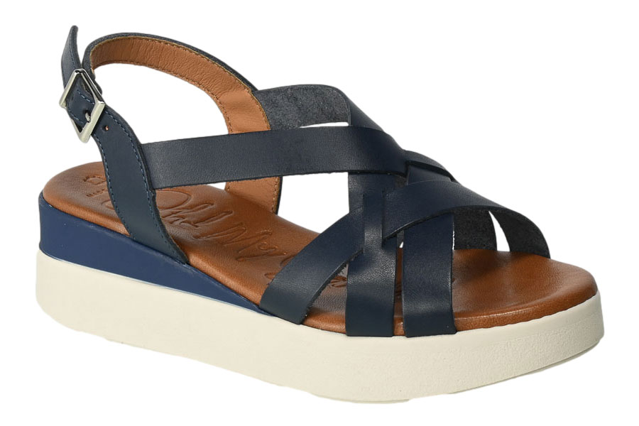 Sandały Oh My Sandals 5188 Marino Granatowe Skórzane