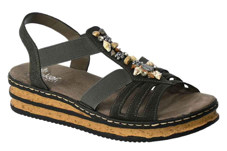 Sandały Rieker 62949-45 Grey Szare