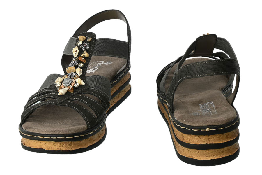 Sandały Rieker 62949-45 Grey Szare